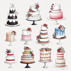 Sweet cartoon cupcakes with cherries, perfect for birthday party celebrations