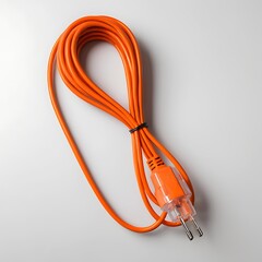 Big size extension cable and Cord orance color transparent or white background image