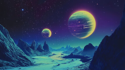 stars. Vintage Futuristic. Illustration