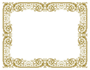 Vintage decorative frame in baroque style, greeting card decor, vector illustration