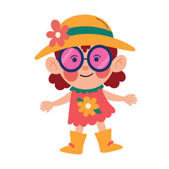 girl wearing spring clothes