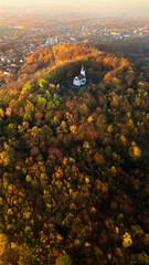  G&oacute;ra św Doroty z lotu ptaka mieszcząca się w Będzinie Polska