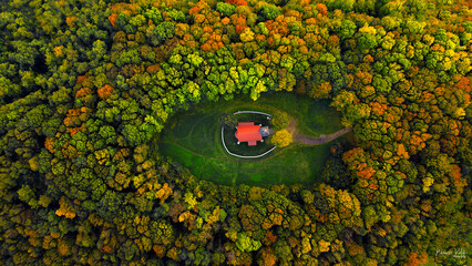  G&oacute;ra św Doroty z lotu ptaka mieszcząca się w Będzinie Polska