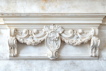 Naklejka premium Victorian ornamental border with flourishes and scrollwork, vintage architectural details.