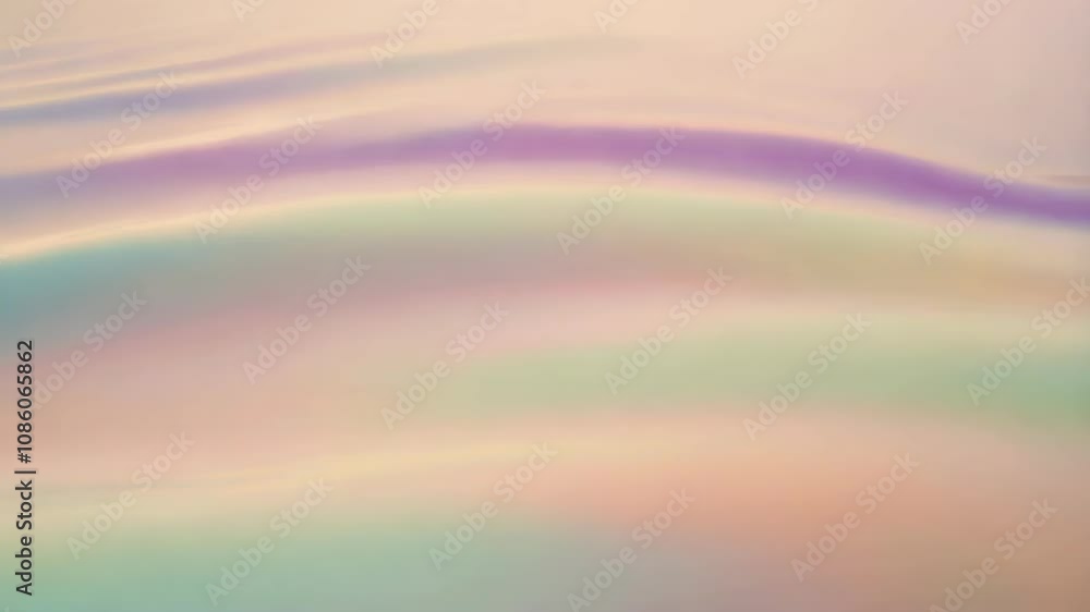 Poster soft, abstract lines and shapes in gentle pastel colors move across the screen in a hypnotic loop
