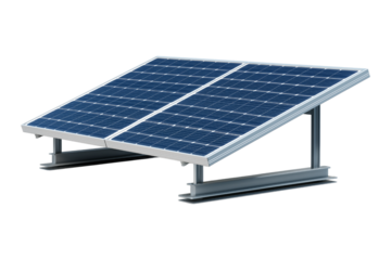 solar panels on a roof isolated on white