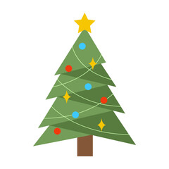 Beautiful Christmas Tree Illustrations with Festive Decorations