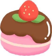 strawberry cake hand drawing