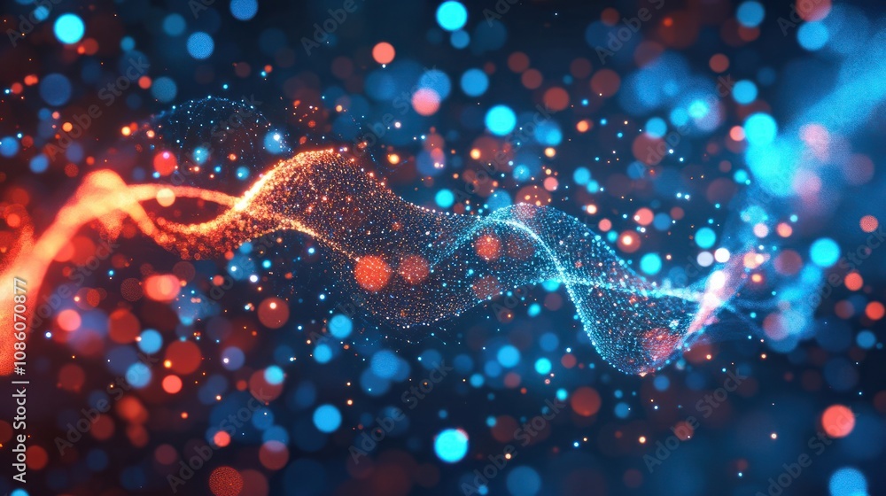 Poster technology bright low poly connection abstract background. blue and red blurred futuristic vector de