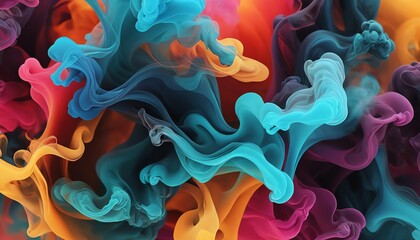 Dynamic wave abstractions in gold and colorful flow artistic display vibrant studio abstract art concept