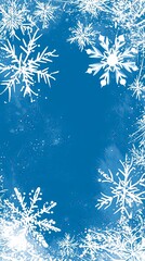 Winter Wonderland: Abstract Snowflakes on a Blue Background