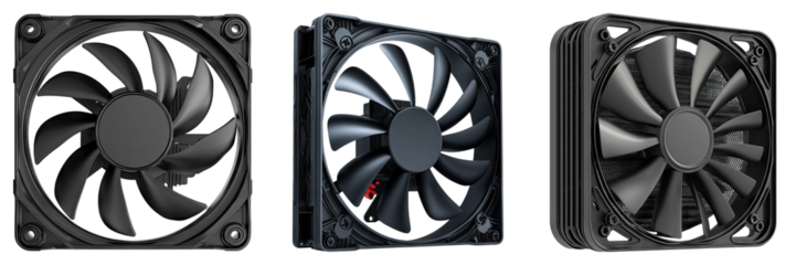 Case fan isolated on transparent background, Set of