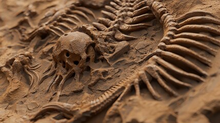 Cambrian Fossils in Sandstone: A Journey Through Time in Ultra-Detailed 3D Render Digital Artwork