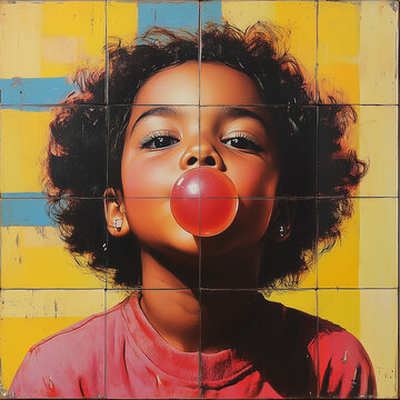 frau, sch&ouml;nheit, gestalten, gesicht, leitbild, haar, dunkel, neger, negrid, dunkelh&auml;utig, kind, l&auml;cheln, leute, stil, person, essen, make-up