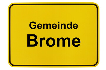 Illustration eines Ortsschildes der Gemeinde Brome in Niedersachsen