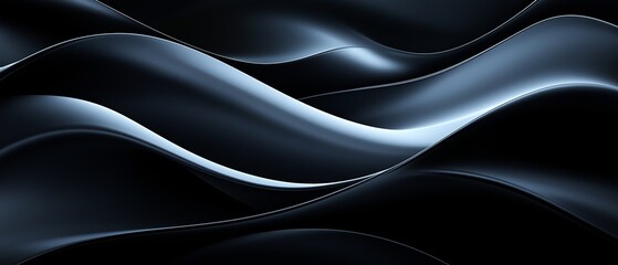 Fototapeta premium Black and white image of a wave with a blue tint. The image is abstract and has a moody, mysterious feel to it