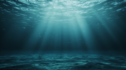Fototapeta premium Mesmerizing Cambrian Ocean Panorama with Diverse Marine Life and Colorful Coral Reefs in 3D Render Digital Artwork