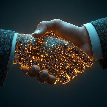 hand, hand gebenm hand, inm hand, virtuell, realit&auml;t, k&uuml;nstliche, intelligenz, humanb, cyborg, roboter, maschiene, zusammen, sinnbild, 