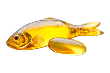 fish oil tablet isolated on white background