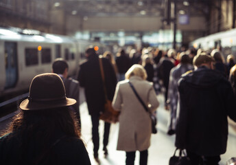 People On A Train Station Platform