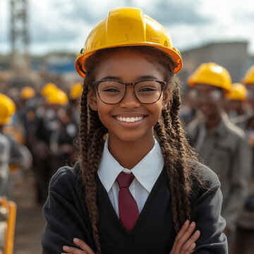 kind, kidsday, arbeter, frage, informieren, architektin, nachwuchs, ausbildung, helm, frau, anlagen, arbeiter, engineer, architekt, business, chapeau, baumeister, leute, person, bauhelm, l&auml;cheln, gebo
