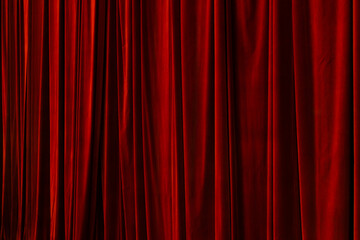 Red curtain in theatre background