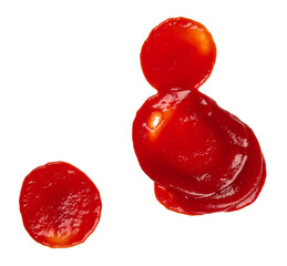 Wet stain of red tomato ketchup isolated