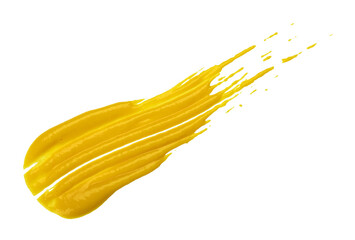 Stain of yellow American mustard isolated