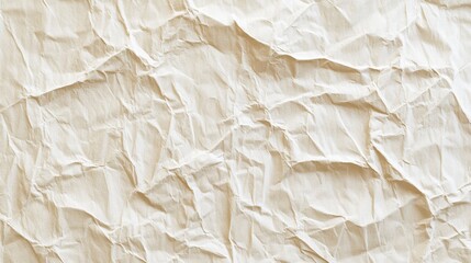 Fototapeta premium Textured crumpled paper background in soft beige tones, adding depth and interest to any creative project.