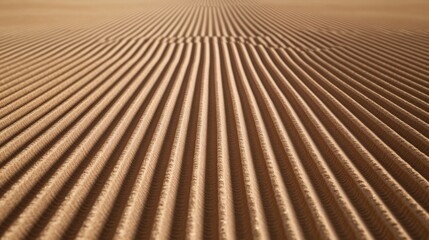 Fototapeta premium Close-up of smooth, rippled sand dunes showcasing intricate patterns in golden hues.