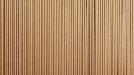 Fototapeta premium Textured brown corrugated cardboard surface with vertical lines.