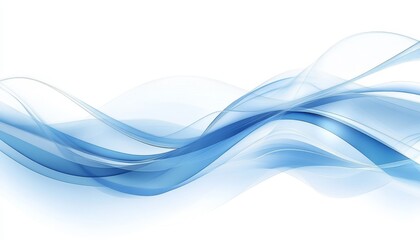 Naklejka premium Abstract Blue Wave Background, Flowing Smooth Lines, Dynamic Movement, Elegant Design.