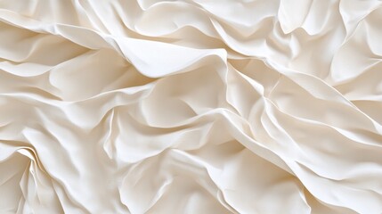 Fototapeta premium Elegant draped white fabric showcasing soft, flowing folds and a delicate texture.