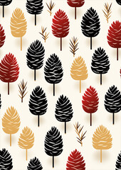 Vibrant  Colorful Pine Cone Patterns for Gift Wrap, Wallpaper, textiles