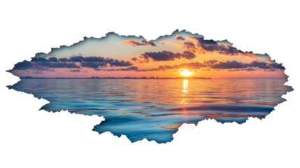 Sunset at the beach transparent background