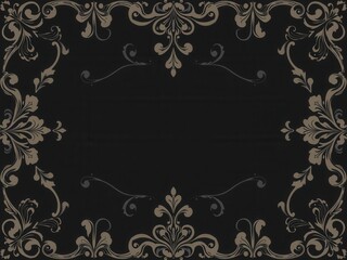 Fototapeta premium Elegant dark charcoal wallpaper with intricate floral design, decor, pattern