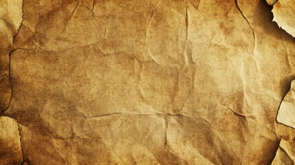 Textured crumpled parchment paper with warm brown tones, perfect for background or vintage designs.
