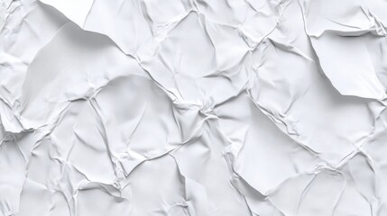 Obraz premium Textured close-up of crumpled white paper, showcasing a modern, minimalist aesthetic.