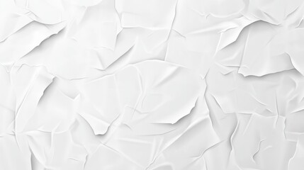 Obraz premium Textured close-up of crumpled white paper, showcasing intricate folds and shadows.
