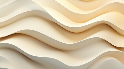 Fototapeta premium Abstract waves in soft beige tones create a soothing, fluid design element.