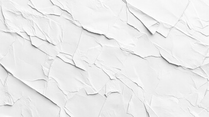 Obraz premium Abstract white textured background with crumpled paper effect, creating depth and visual interest.