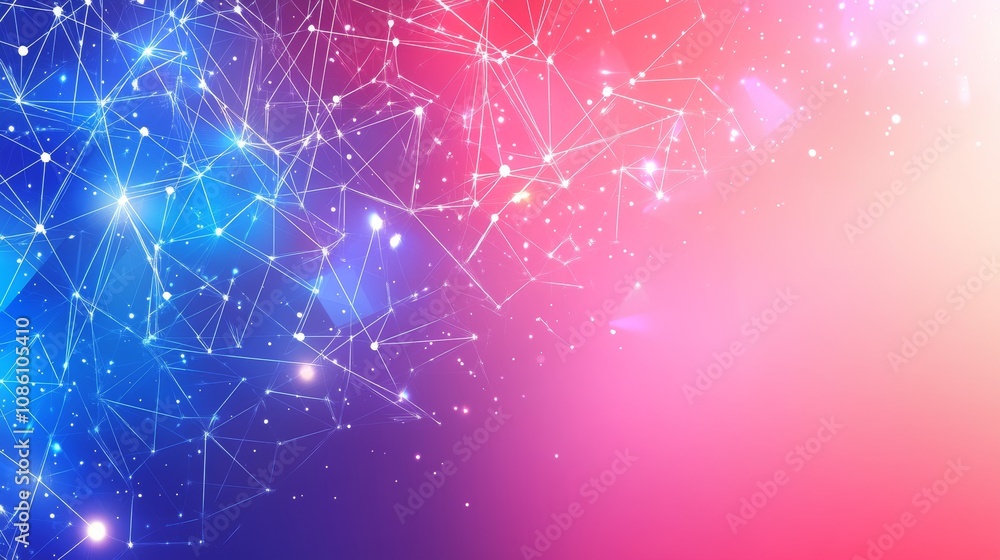 Poster a wide screen ratio dark and grainy abstract background with dots and connecting lines for a cyber t