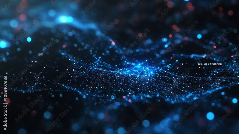 Poster design concept of futuristic technology with polygonal shapes. background in dark blue.