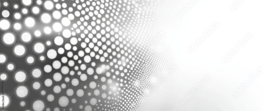 Poster a grey white abstract background with flowing particles. an illustration of digital future technolog