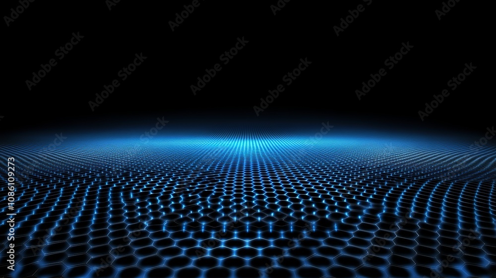 Aufkleber a futuristic hexagon illustration showing structural data transmission. technology concept. 3d rende