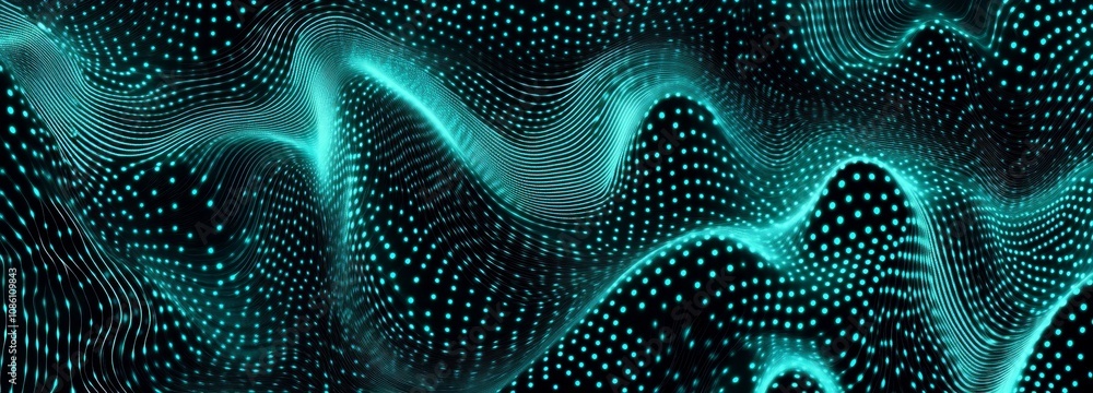 Aufkleber modern illustration with abstract blue background of points. cyber particles. big data stream.