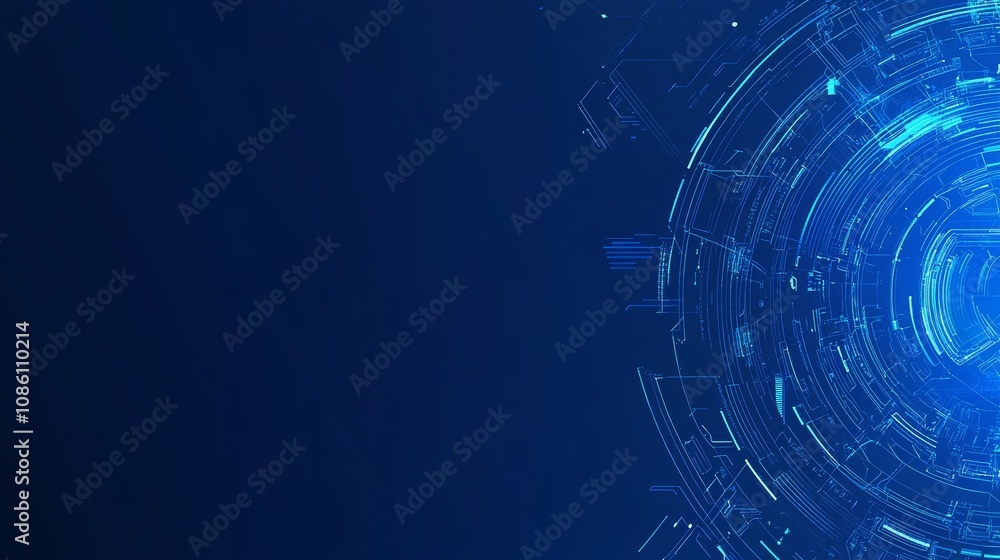 Poster a circular background with a circuit, technology background concept with a copy space, modern realis