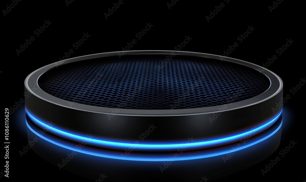 Aufkleber a dark gray hexagonal technology modern abstract background with blue bright energy flashes. a dark 