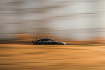 Fast moving car with blurred background