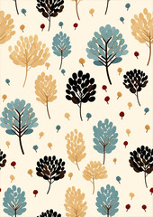 Neutral and Natural Pine Cone Seamless Patterns for Wrapping Paper and Home Decor